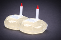Two long-pipe antibacterial soap refill bags for older Germstar dispensers
