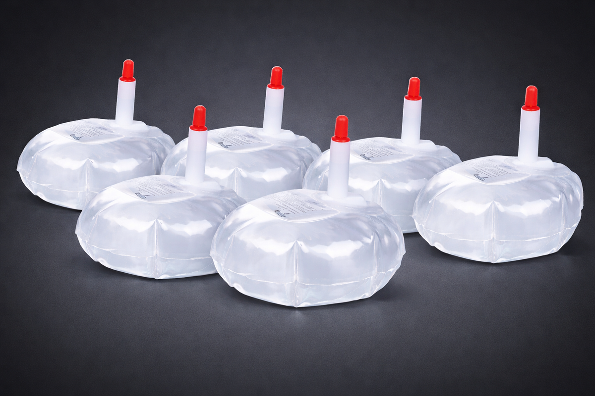 Six Healthy Splash short-pipe hand-sanitiser refill bags