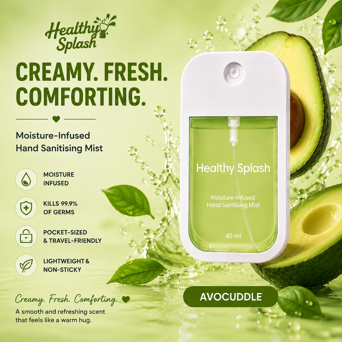 Avocuddle Hand-Sanitising Mist – 45 ml