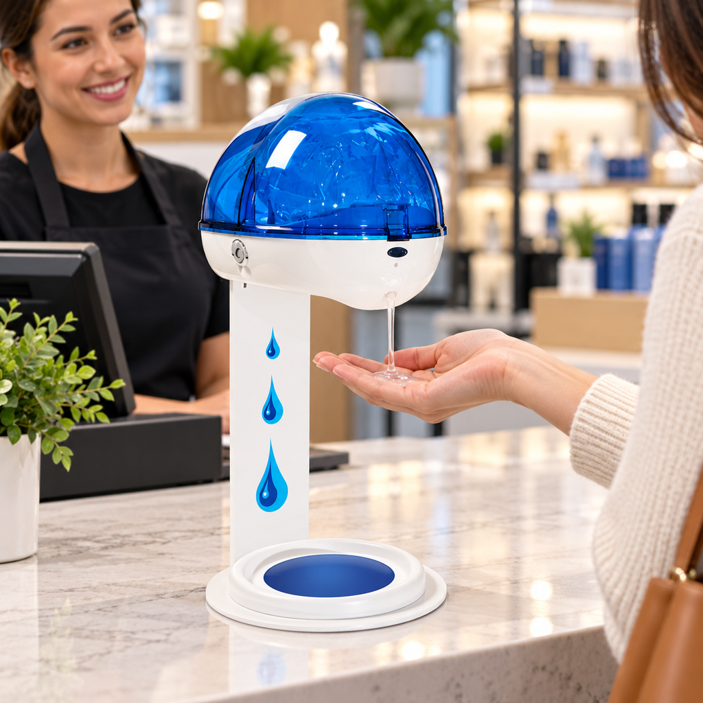 Blue and White Touchless Tabletop Dispenser Bundle