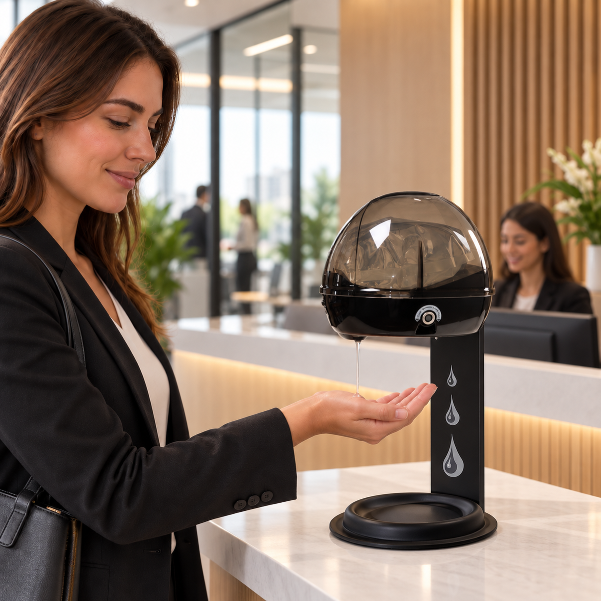 Black Touchless Tabletop Dispenser Bundle