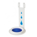 White tabletop stand for a Healthy Splash touchless dispenser