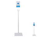 White floor stand for a Healthy Splash touchless dispenser